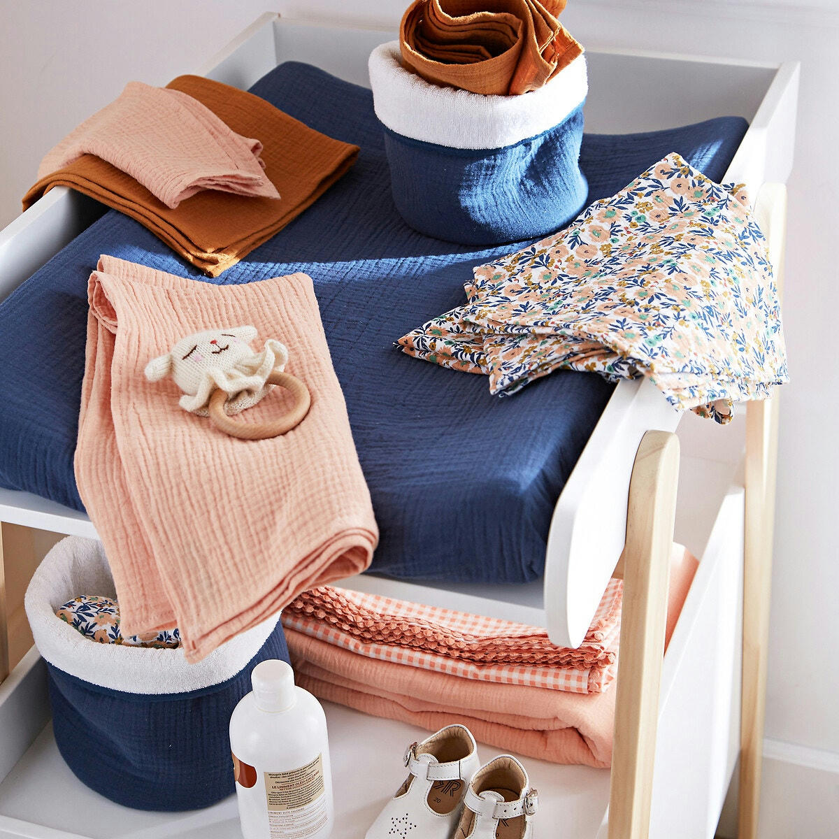 Lot de 4 langes bébé en gaze de coton, Ohara