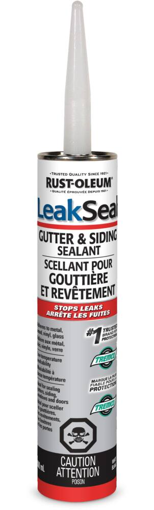 Rust-Oleum LeakSeal Gutter & Siding Sealant All-Weather, All-Surface Repairs, White, 300-mL