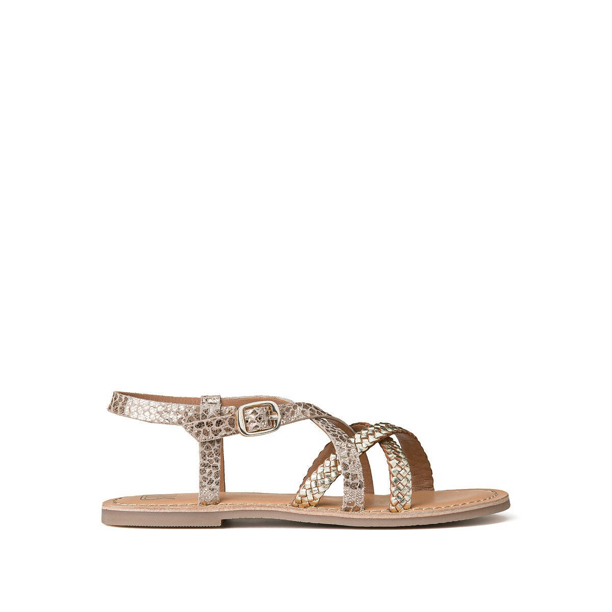 Sandales cuir à brides tressées