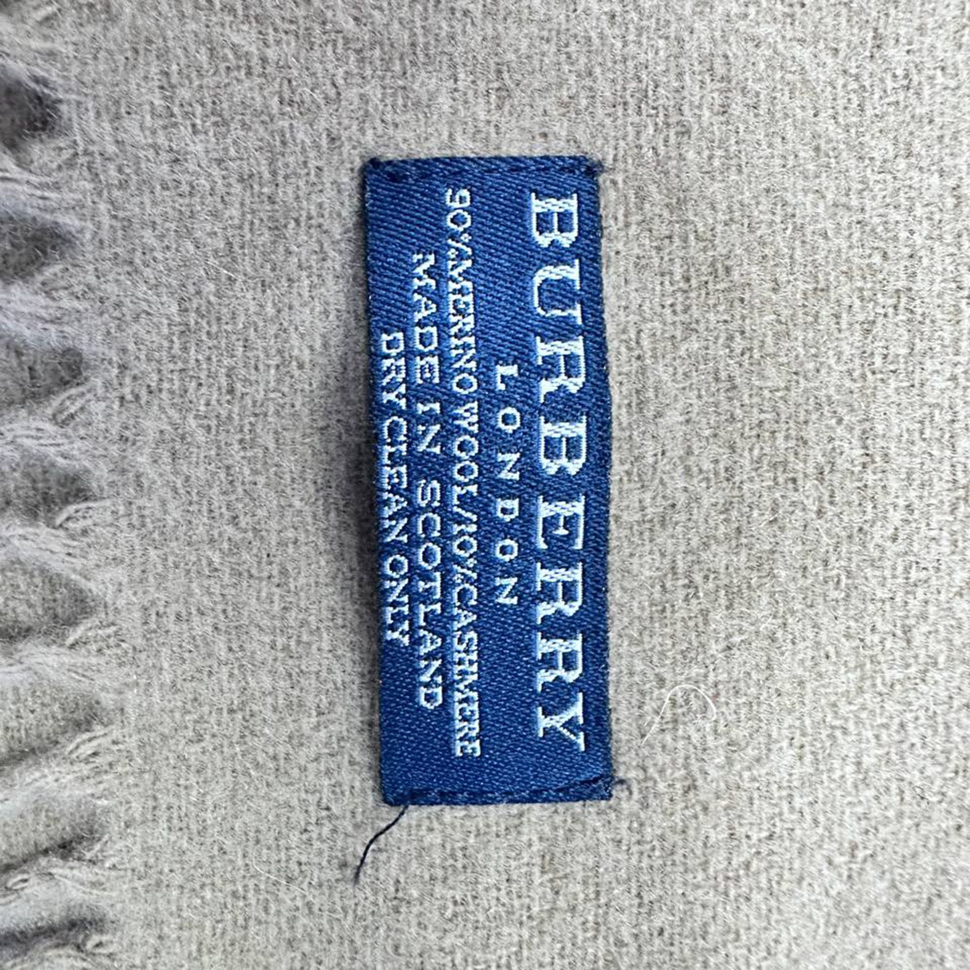 Burberry Preloved Icon Stripe Pattern Scarf in Beige Merino Wool