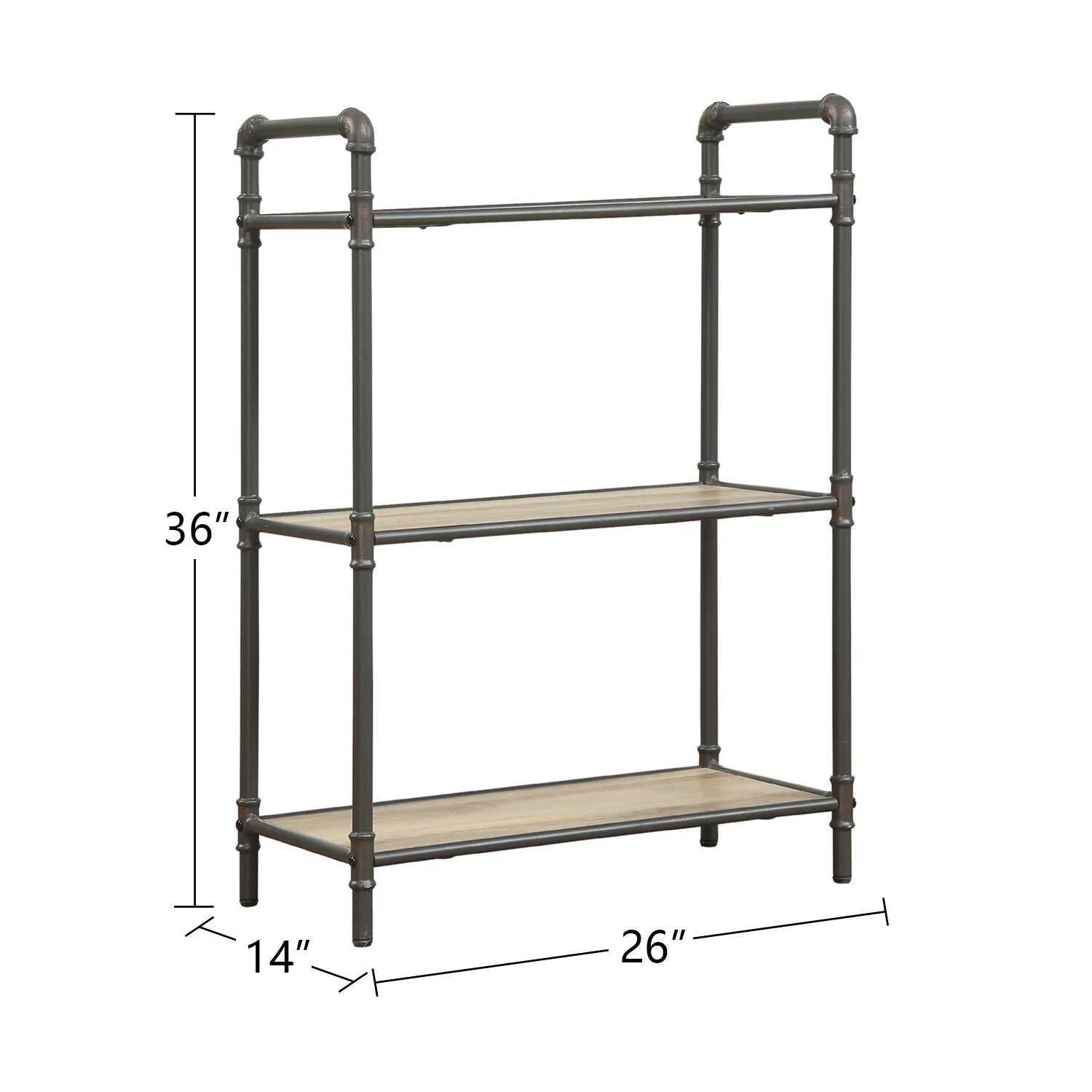 3 Tier Bookshelf with Metal Steel Tube