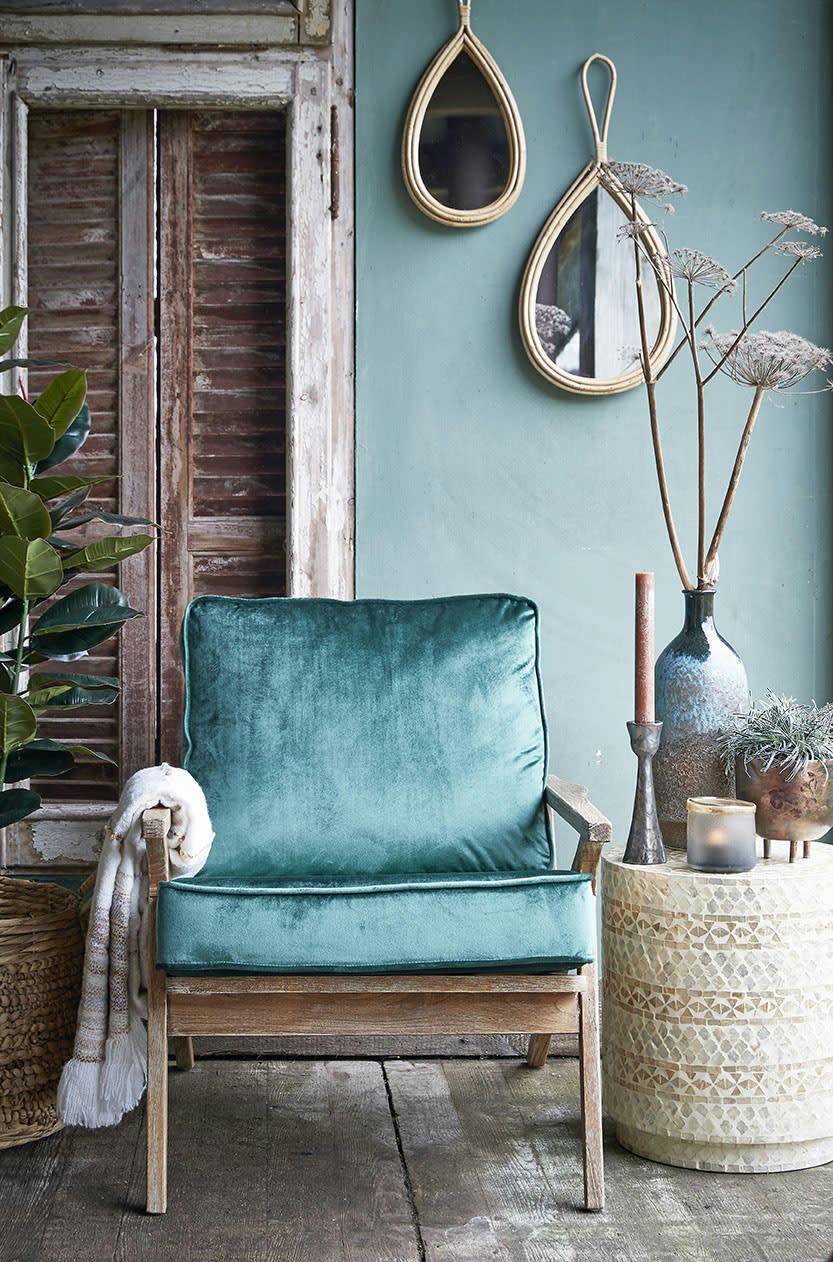 RAINIER - Miroir en rotin marron 28x59