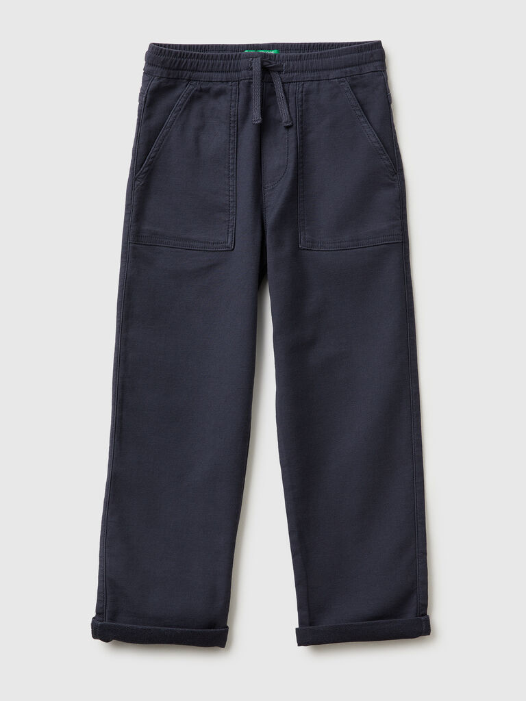 Joggers with cotton blend with drawstring