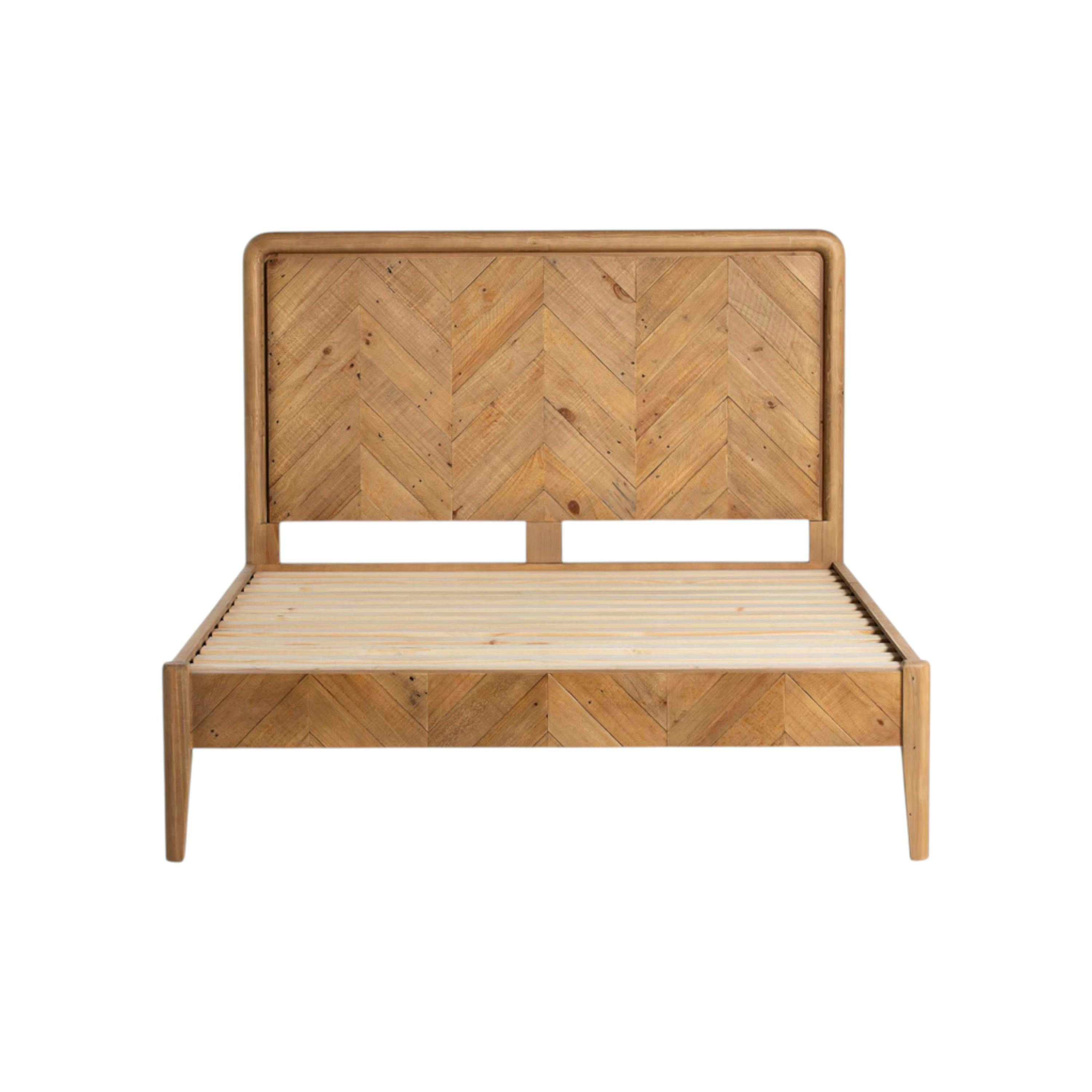 Lit 2 personnes en bois recyclé avec sommier 180 cm KEARNEY