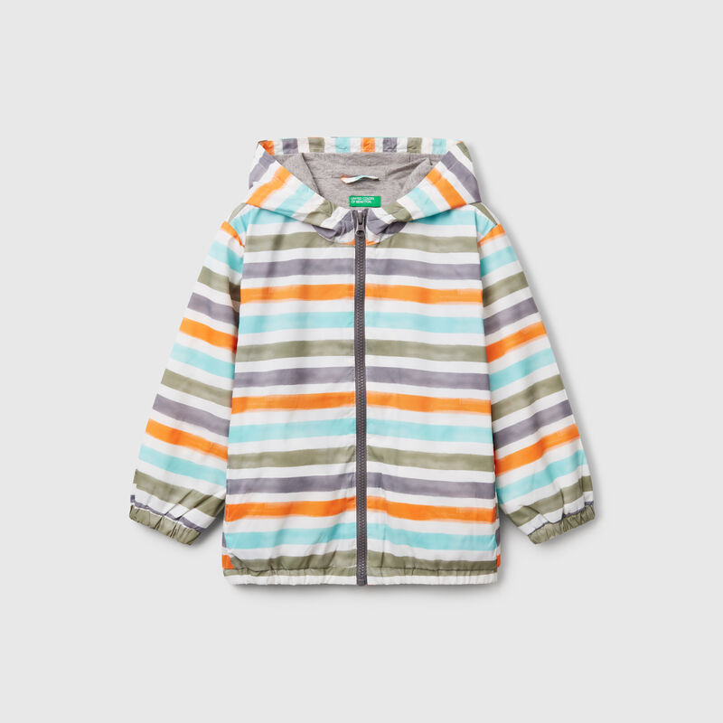 Lightweight striped jacket with hood