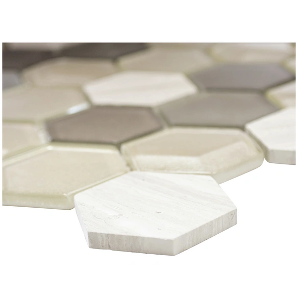 Mosaikfliese »Hexa«, BxL: 30 x 26 cm, Wandbelag