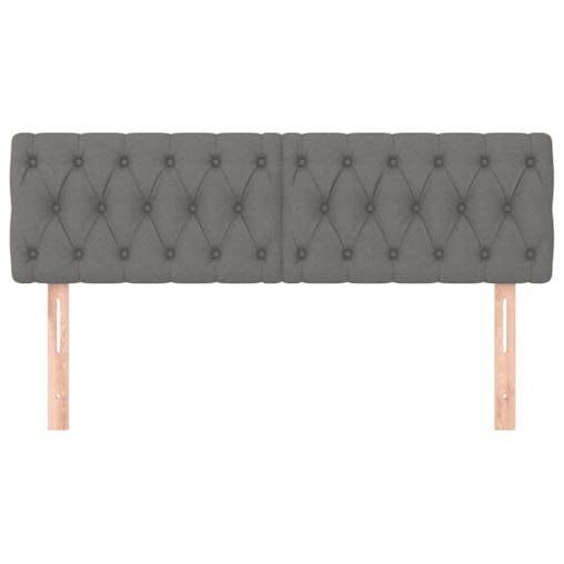 NNEVL Headboards 2 pcs Dark Grey 80x7x78/88 cm Fabric