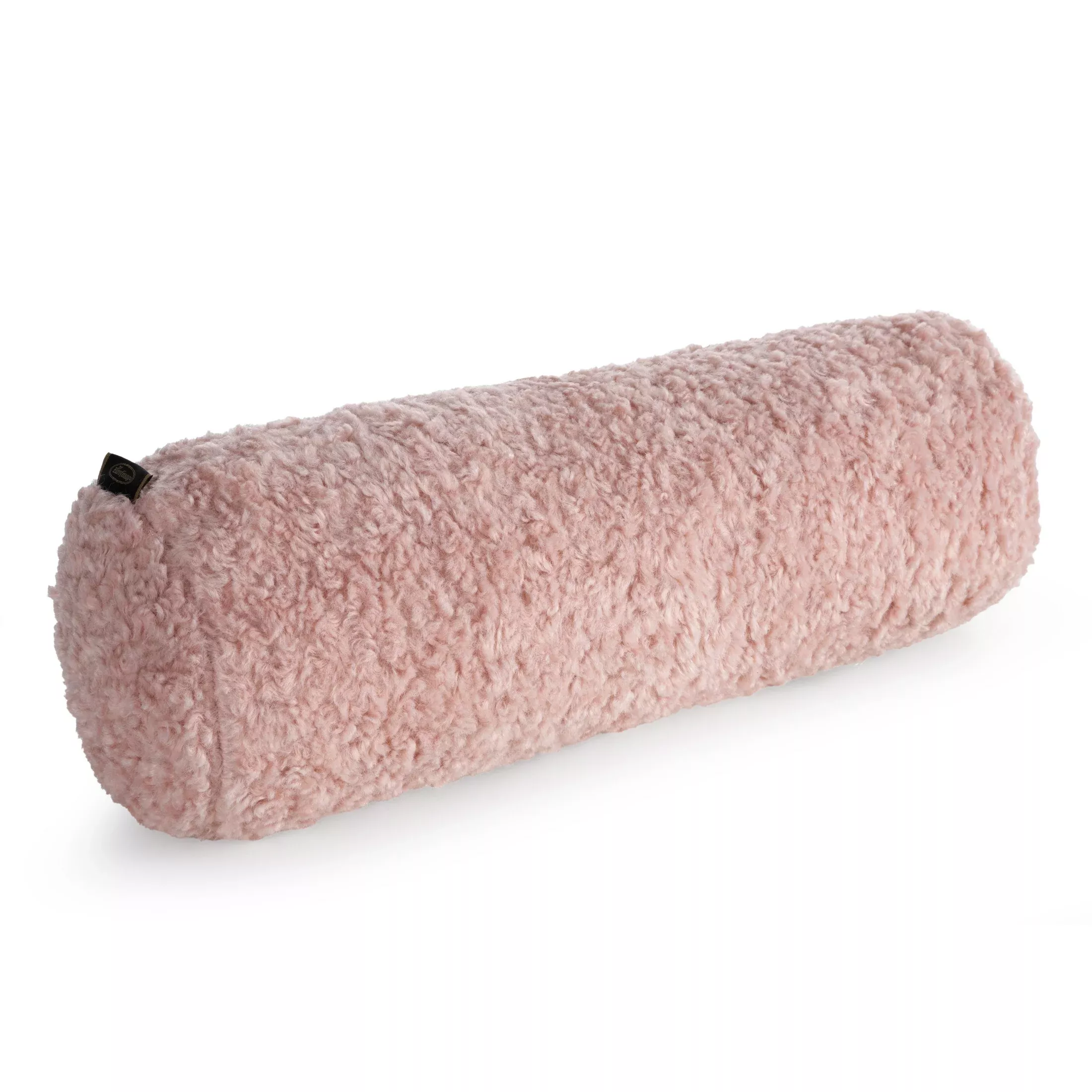 Poduszka wałek 15 x 45 cm z tkaniny typu bukla pudrowy
