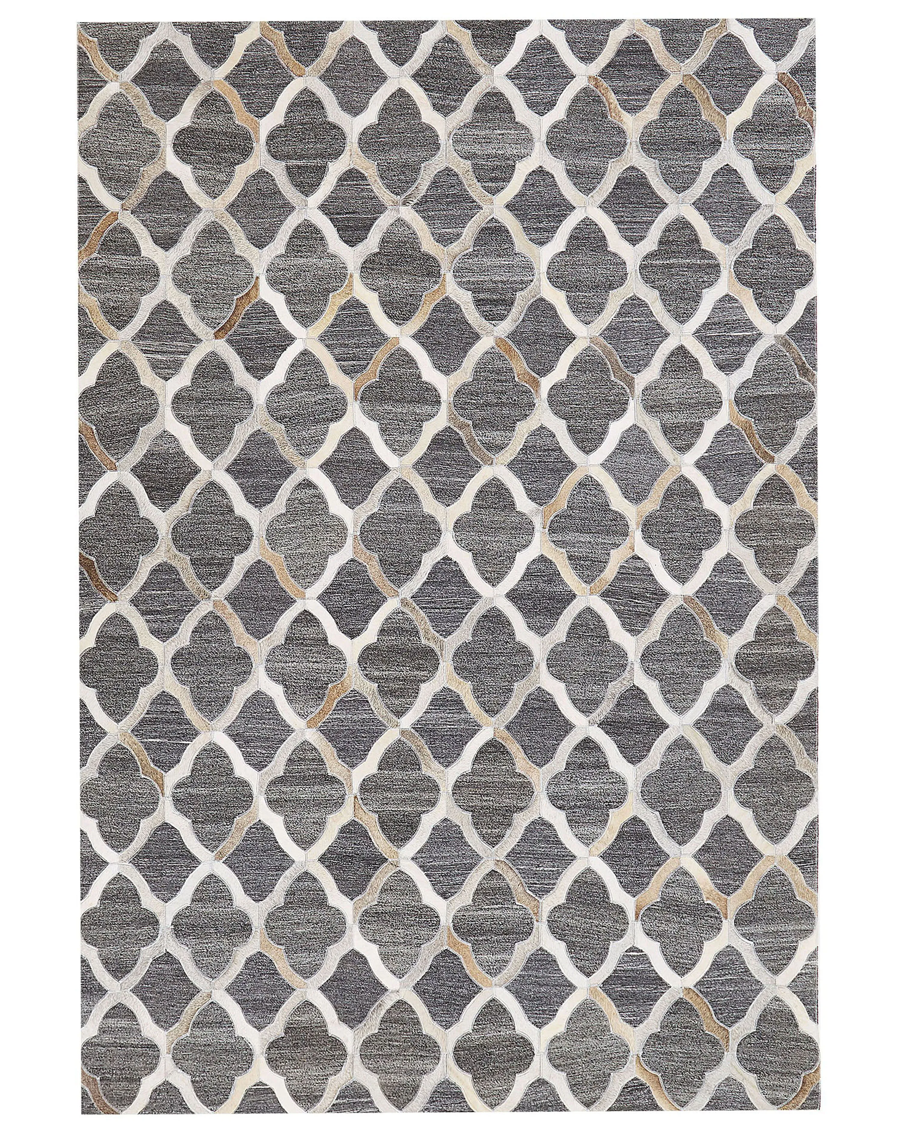 Rug ROLUNAY Dark Grey 140 x 200 cm Leather