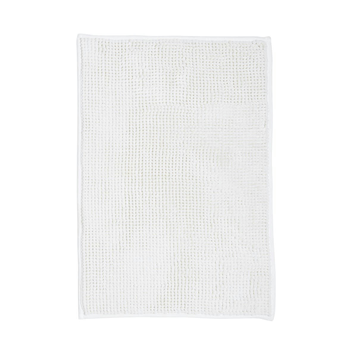 ESSENTIAL - Tapis de bain Bubble uni en Polyester Blanc 60x40 cm