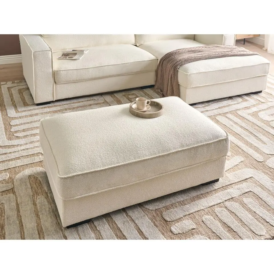 RENDERS - Ottomaan - Gebroken wit - Boucl&eacute;