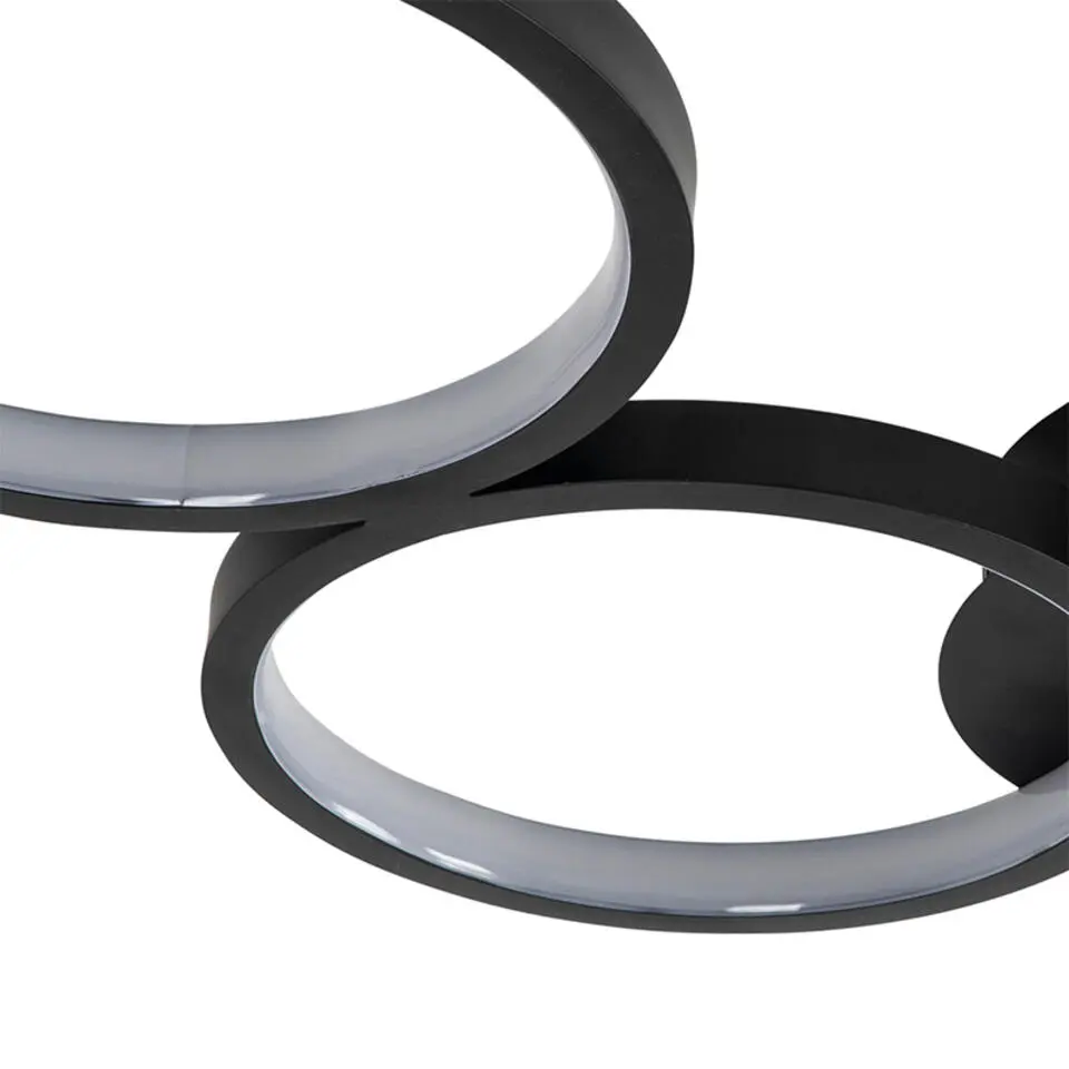 Qazqa plafondlamp pande zwart ge?ntegreerde led