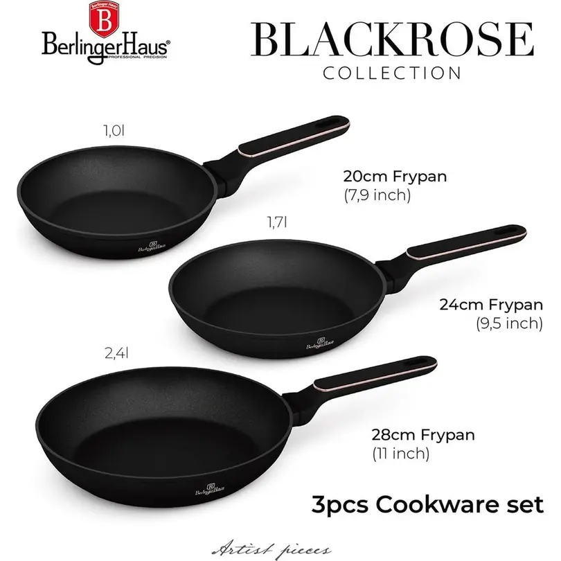Bratpfanne 3er-Set Black Rose Collection
