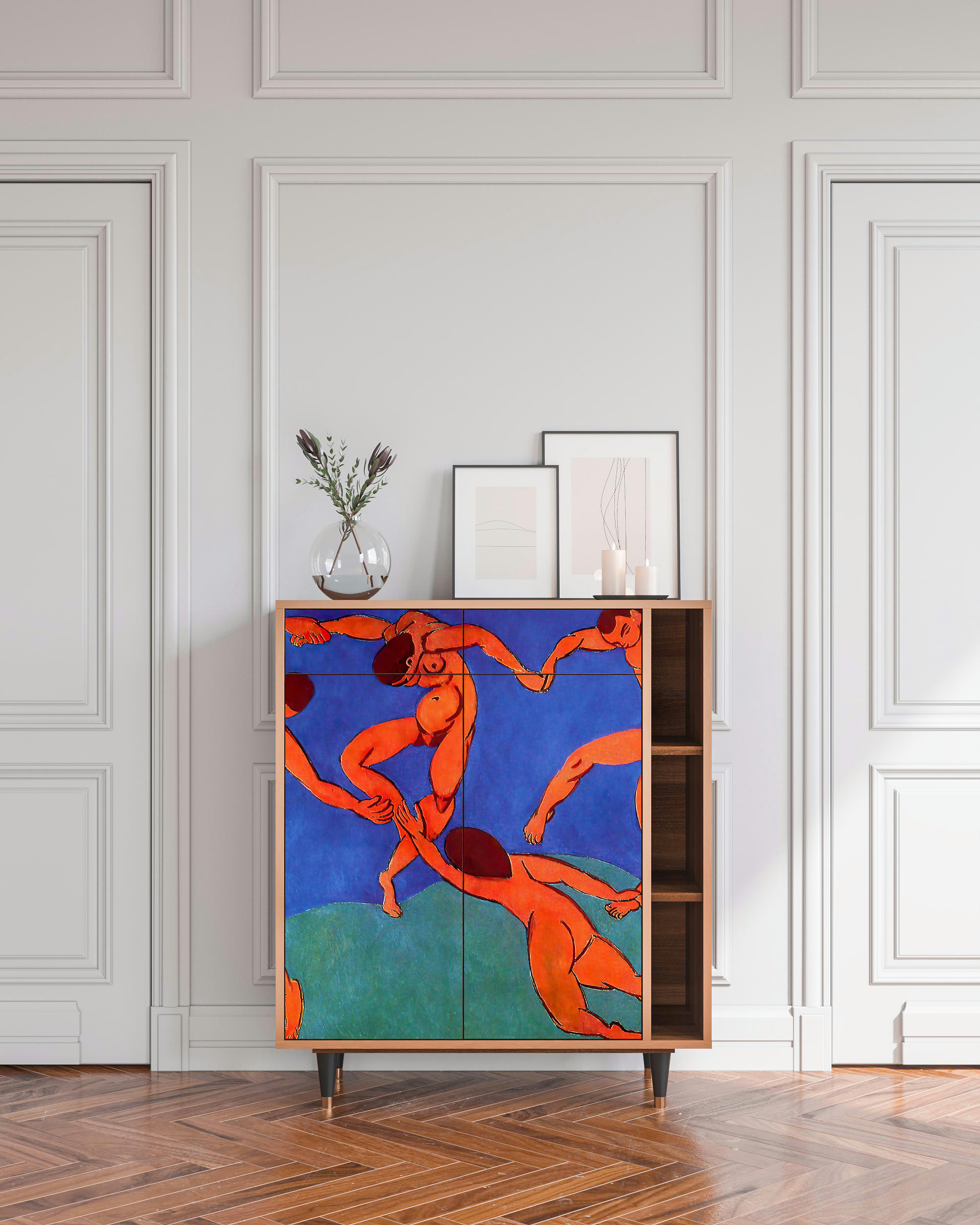 THE DANCE BY HENRI MATISSE - Buffet  multicolore 2 tiroirs et 2 portes L 94 cm