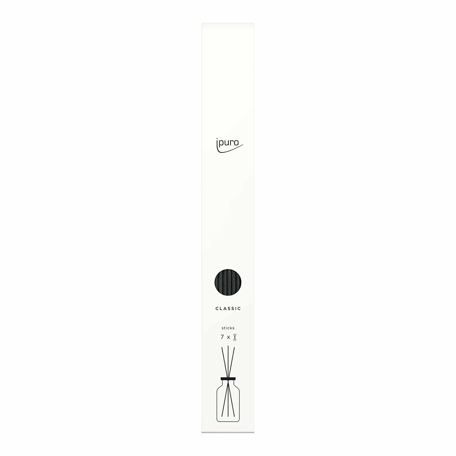 ipuro CLASSIC Sticks Black Bamboo für 500 ml-Raumdüfte Schwarz, ⌀ 0.4 cm, L 350 mm, 7 Stück