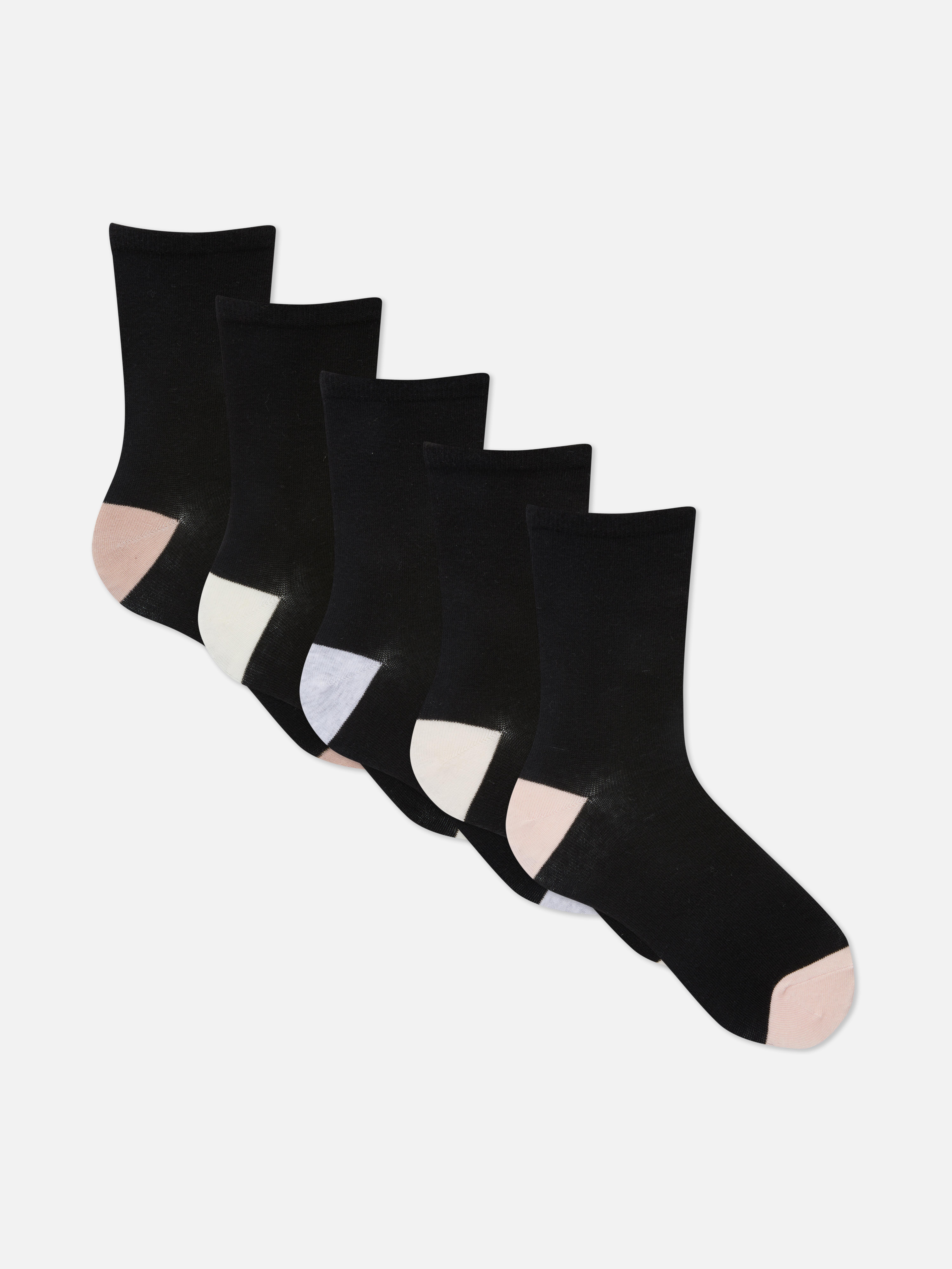 5-Pack Contrast Ankle Socks