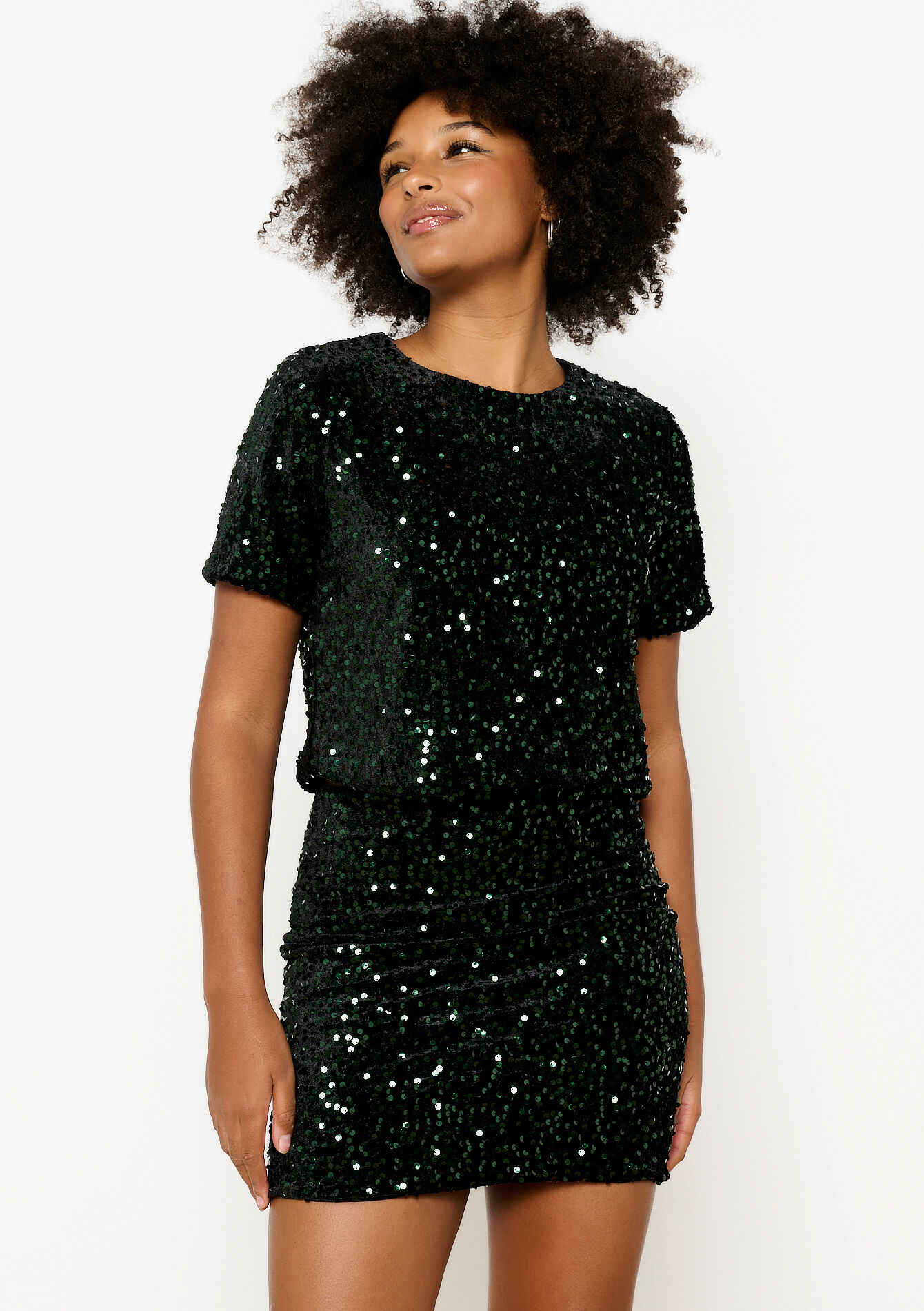 Fluwelen T-shirt met pailletten