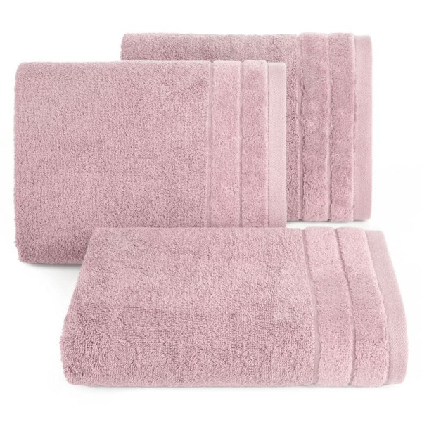 Ręcznik Bawełna Welurowa Bordiura 30 x 50 cm Liliowy Welur Frotte