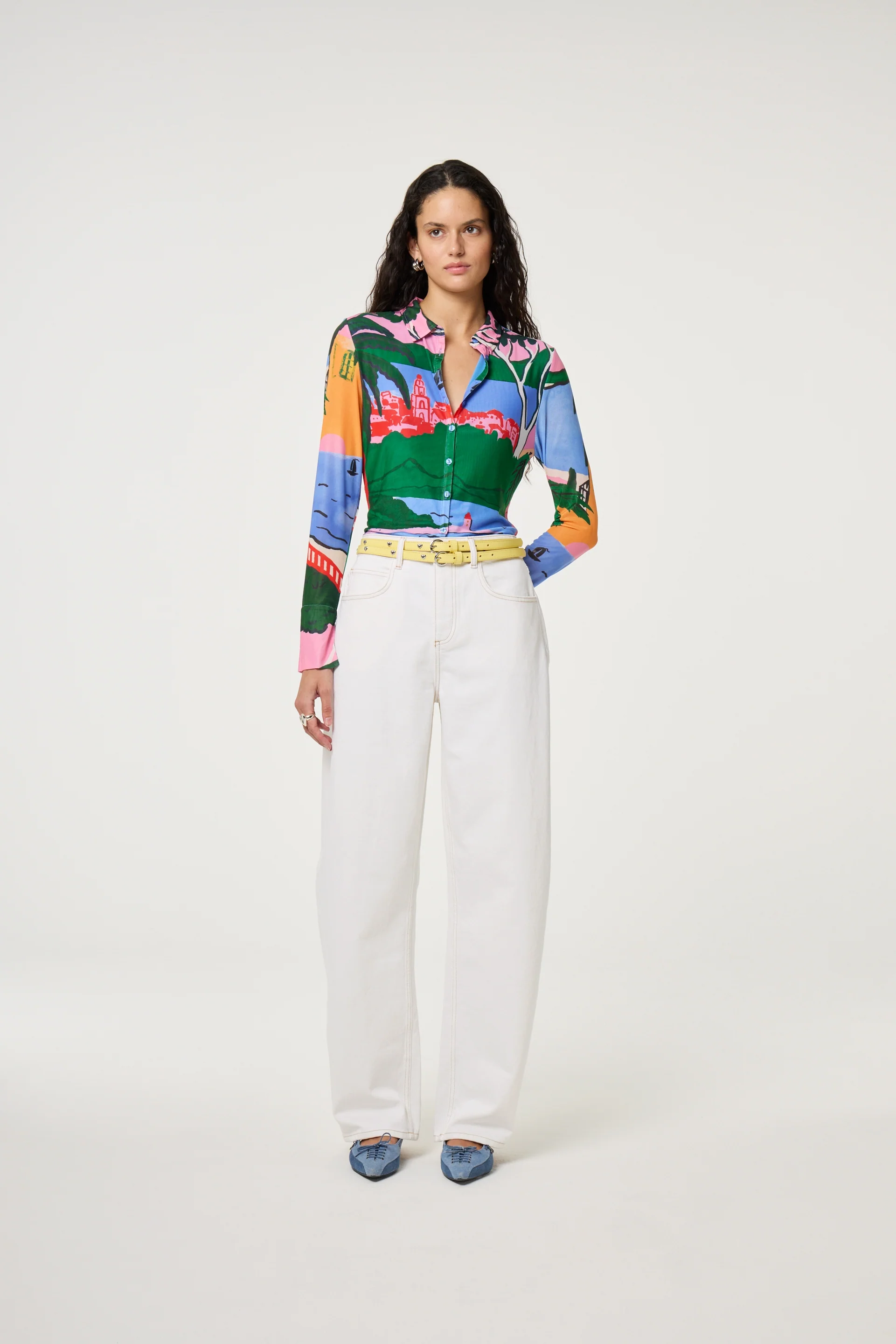 Kevis Blouse | Marina Blue/Evergreen