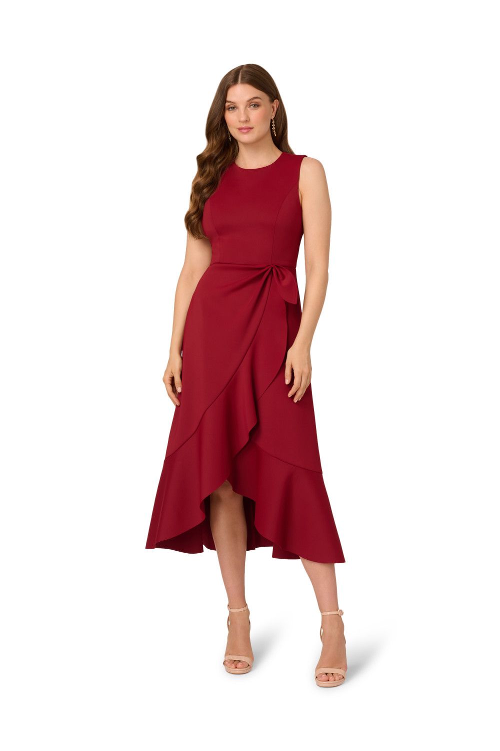 Adrianna Papell Sleeveless Scuba Midi Dress