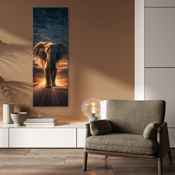 Feeby Obraz na płótnie, Słoń Zwierzę Safari 30x90