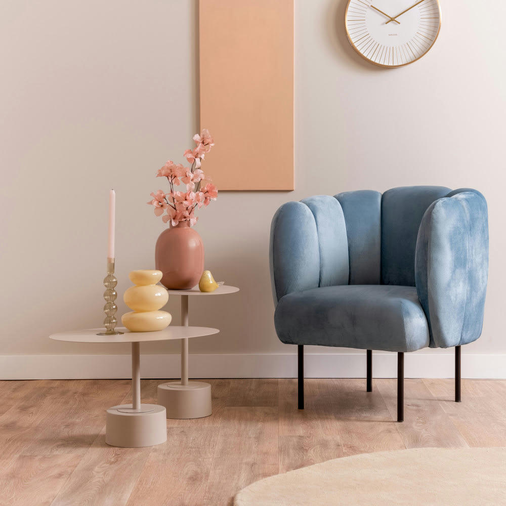 NOWA - Table d'appoint ronde en métal D40cm sable