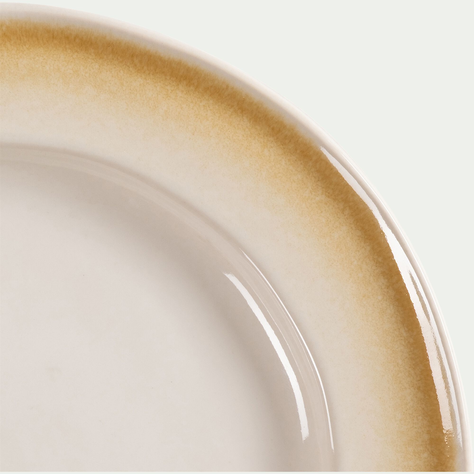 MIEL - Assiette à dessert peinte en grès D21,5cm - blanc