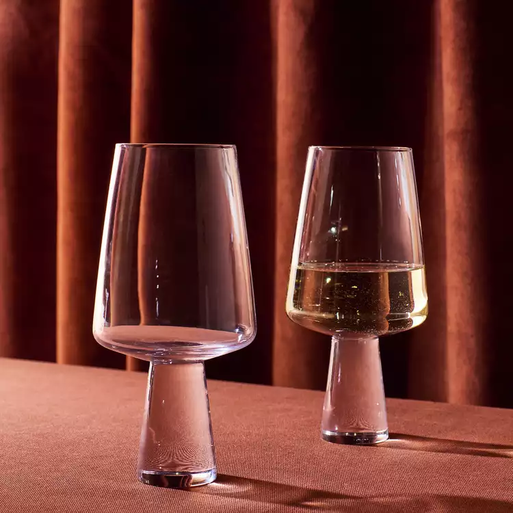 Habitat Block Stem Set of 4 White Wine Glasses