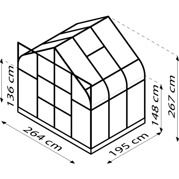 Gewächshaus »Dione«, 5 m², Aluminium/Glas, winterfest