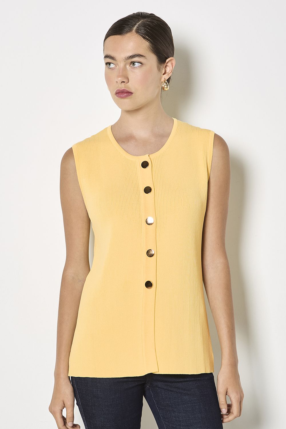 Apricot Ribbed Knit Waistcoat