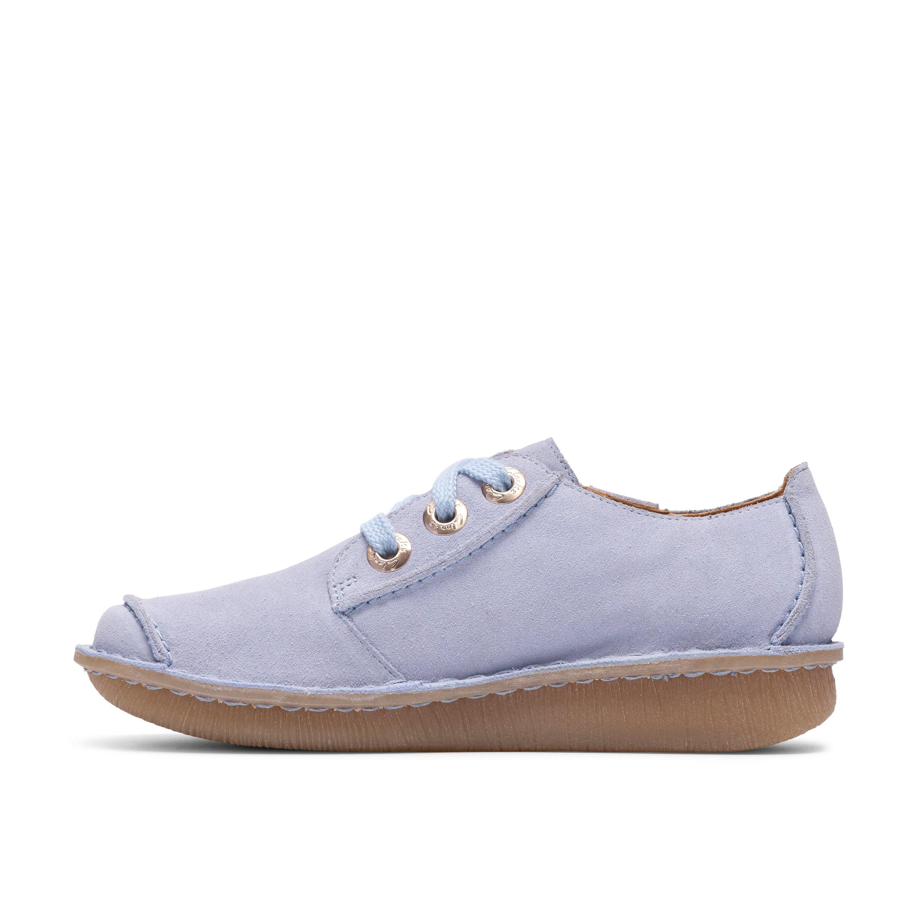 Clarks Funny Dream Light Blue Suede Lace Up