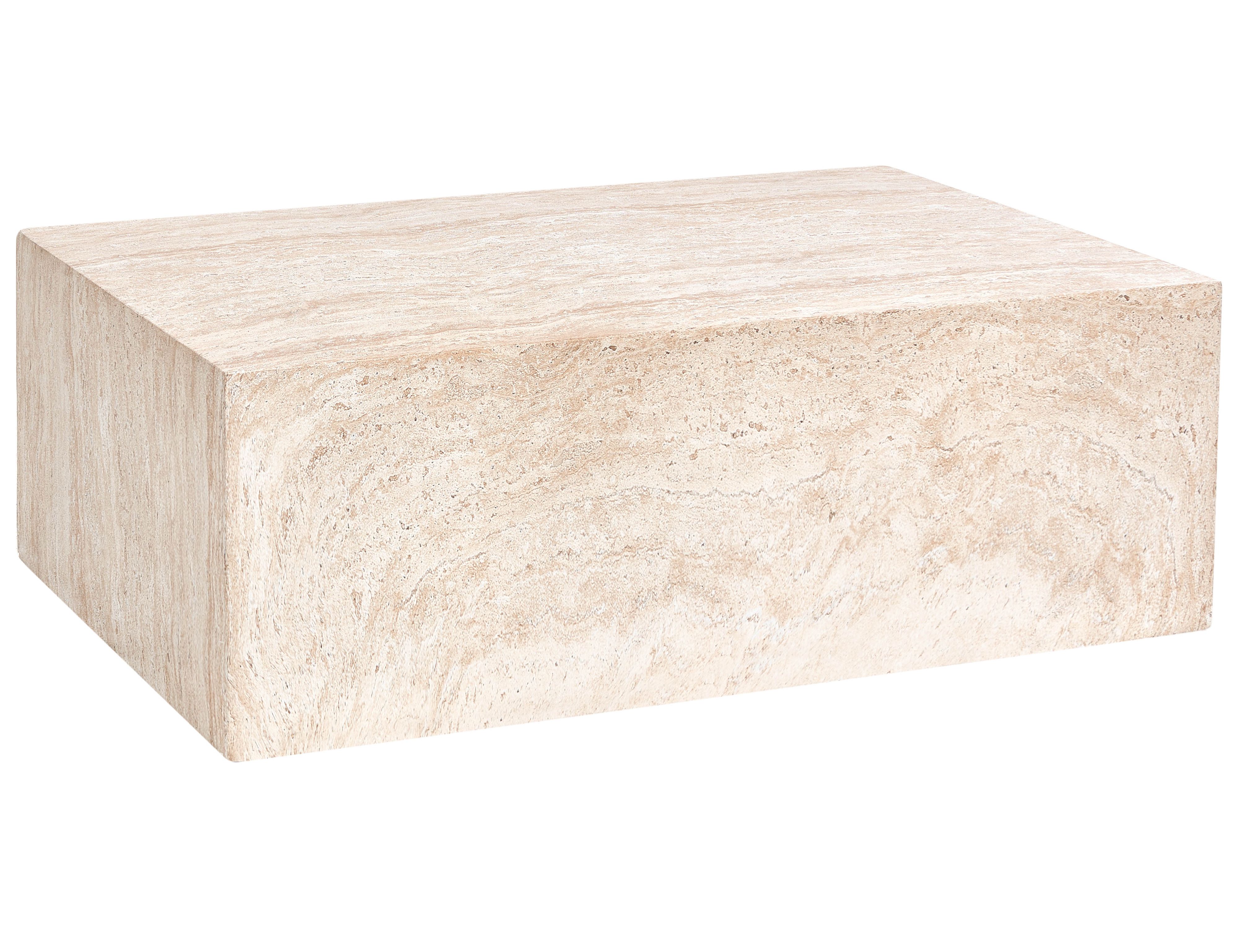 Coffee Table NOBRES 90 cm 66 cm Travertine Effect