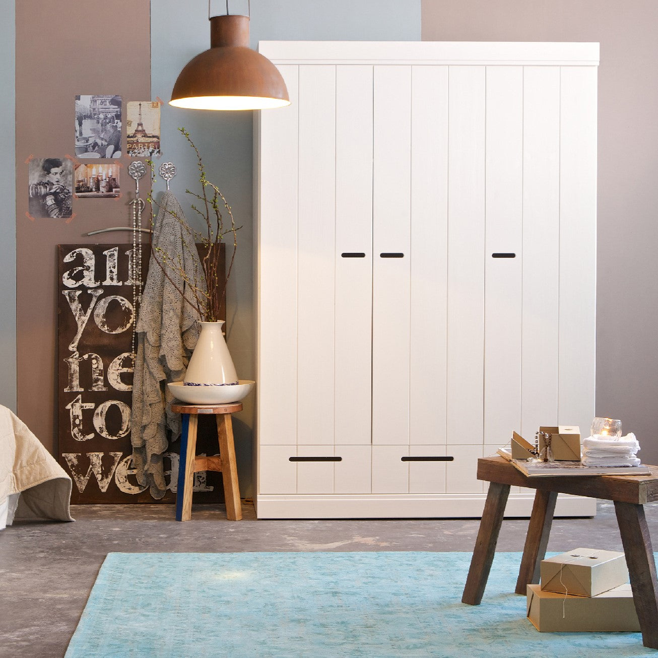 WOOOD Connect Kledingkast H 195 x B 140 x D 53 cm - Lades, Planken en