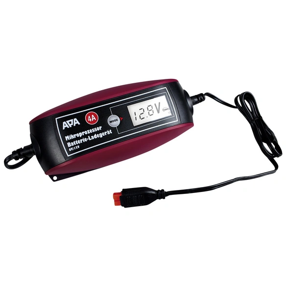 Batterieladegerät, 18 x 8 x 4,5 cm, 6/12 V, 4 A, Rot | Schwarz