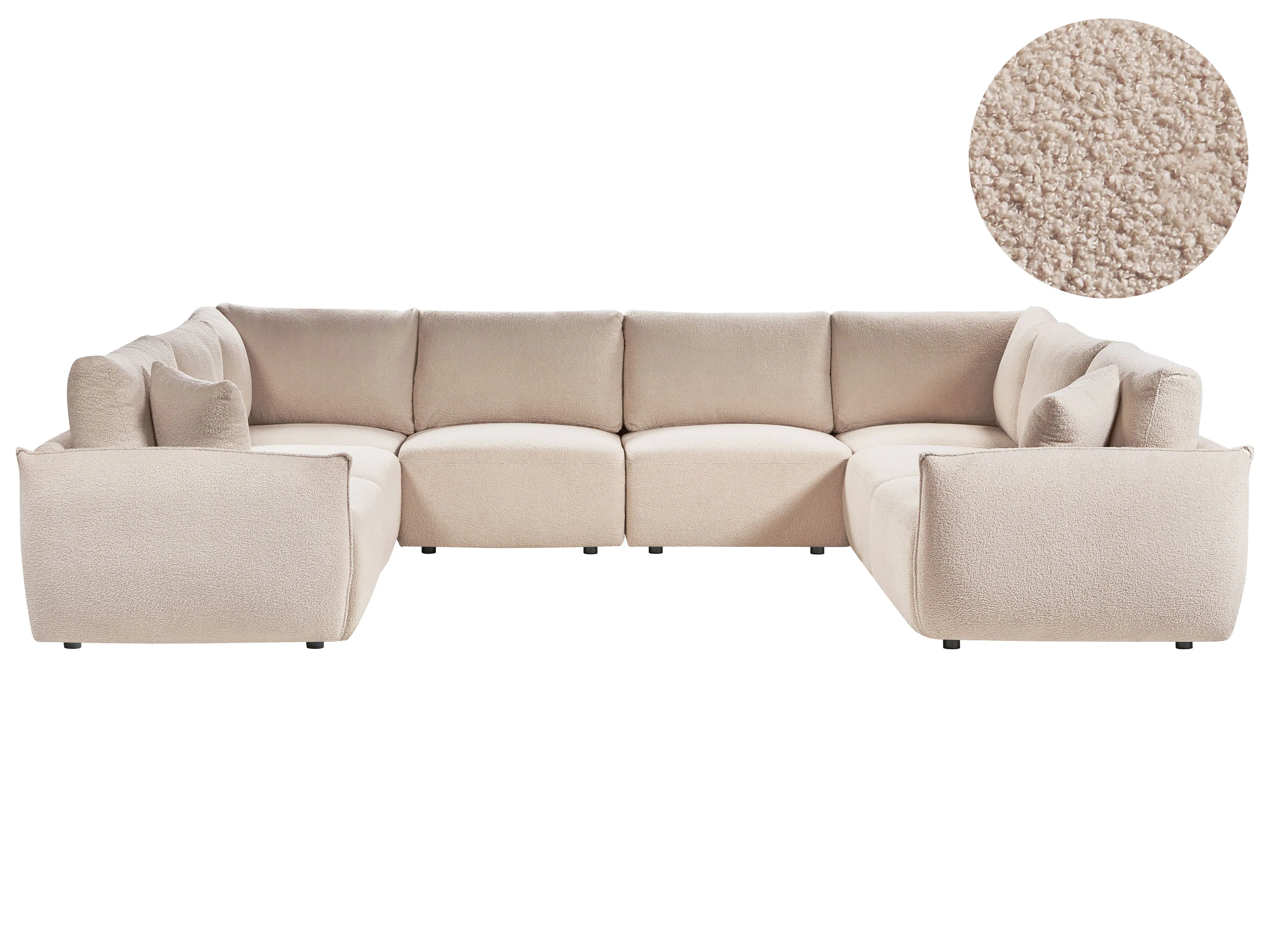 Modular Sofa 2 Seater MESNALI Boucle Beige