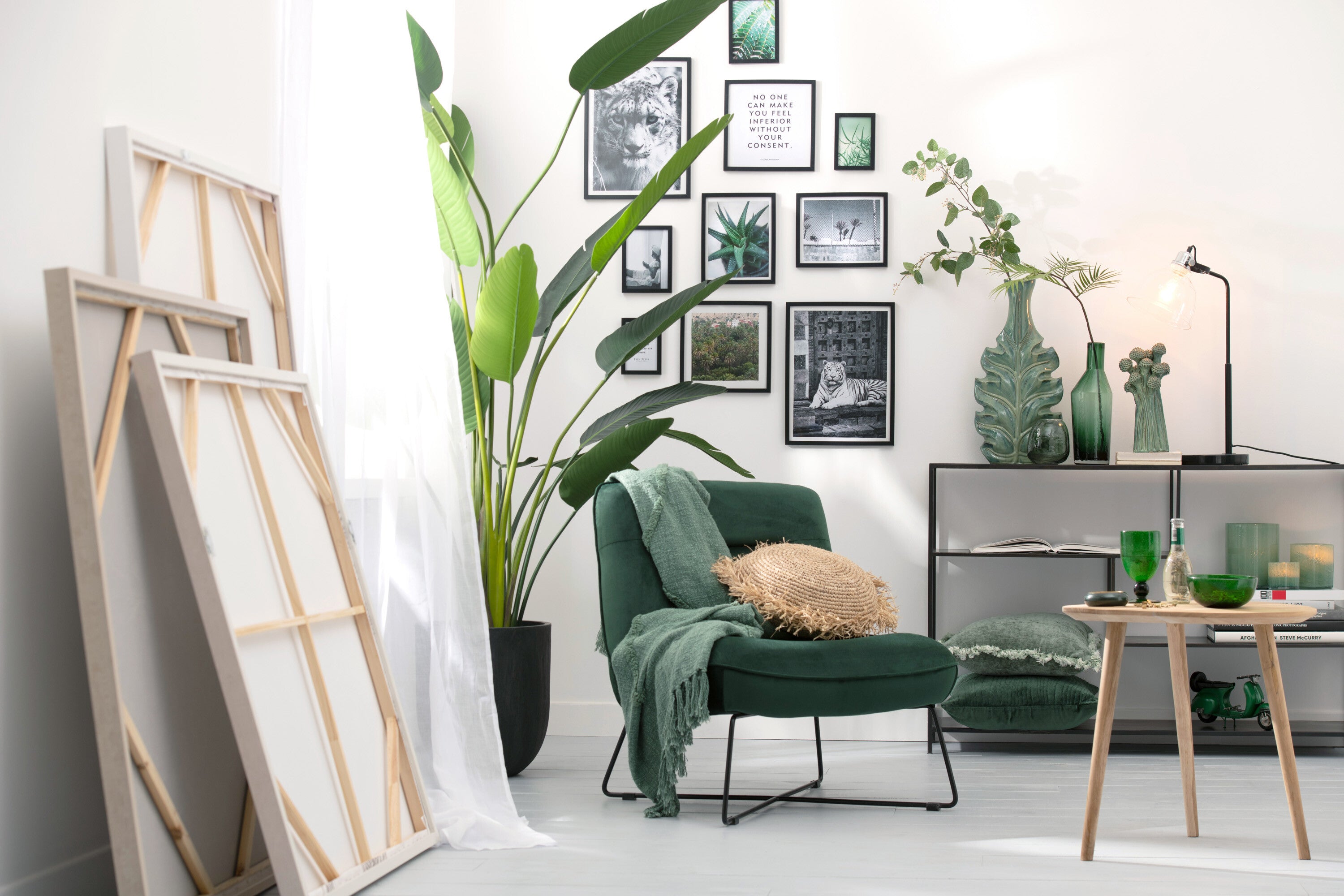 J-Line fotolijst Basic - hout - zwart - small - 2 stuks