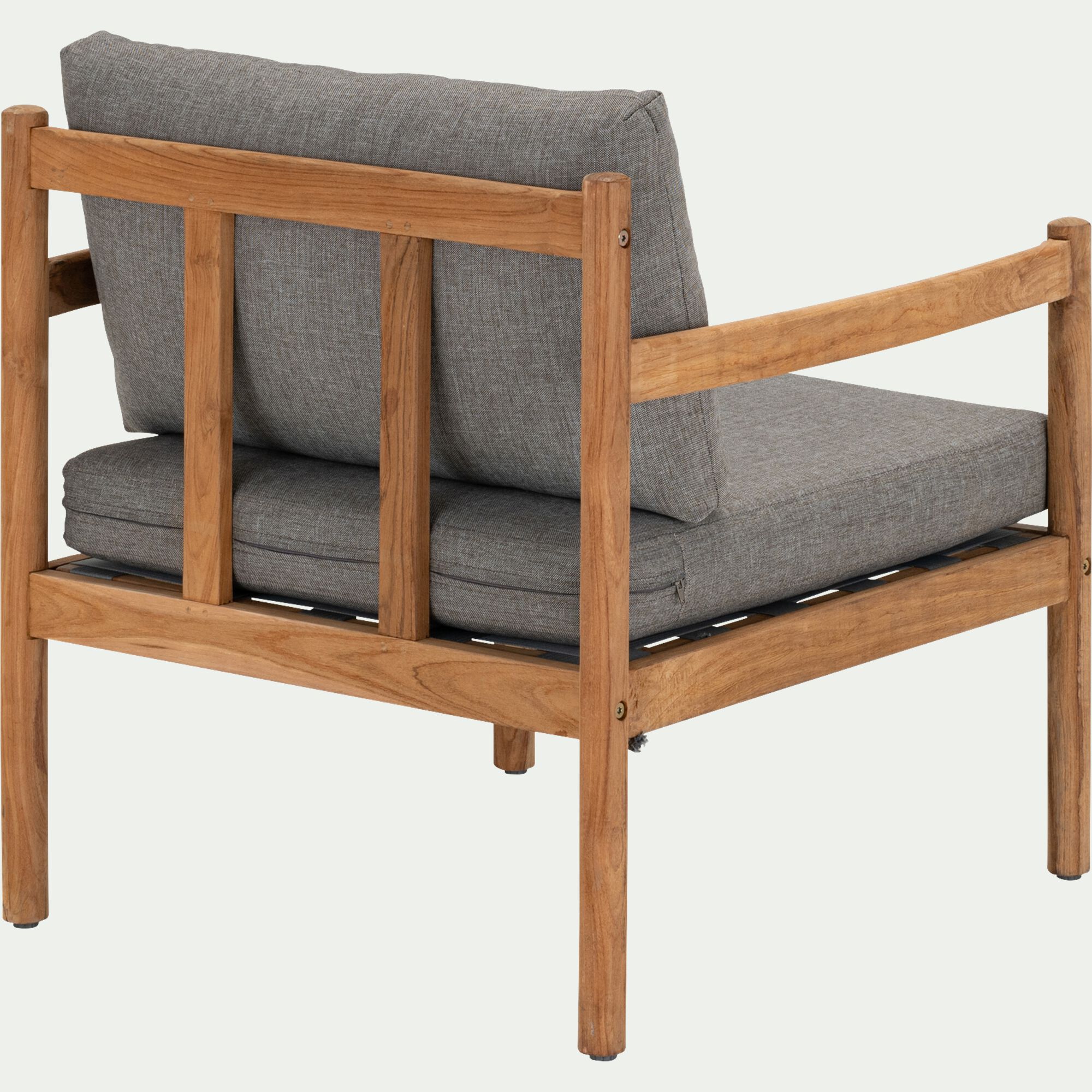 MARIOLU - Fauteuil de jardin en teck recyclé - gris