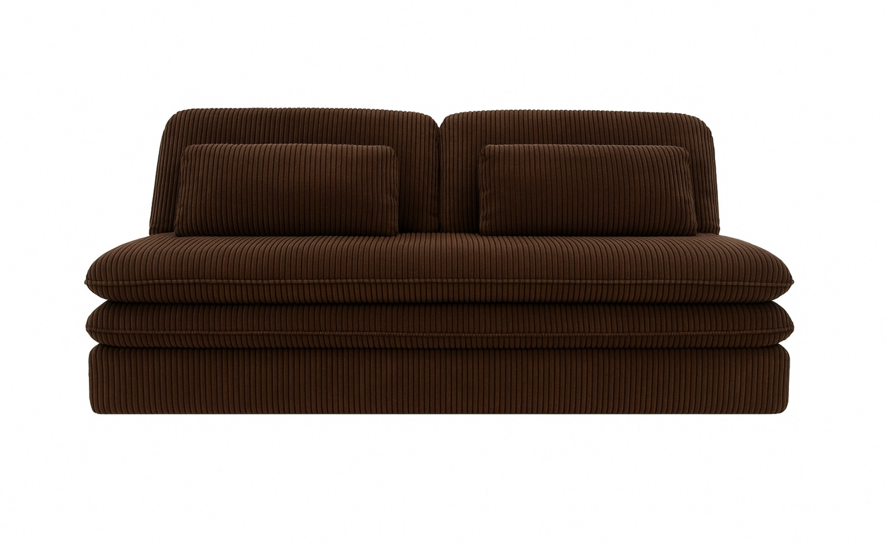 Sofa z funkcją spania i przechowywania OLIA, tkanina Poso, Brązowy