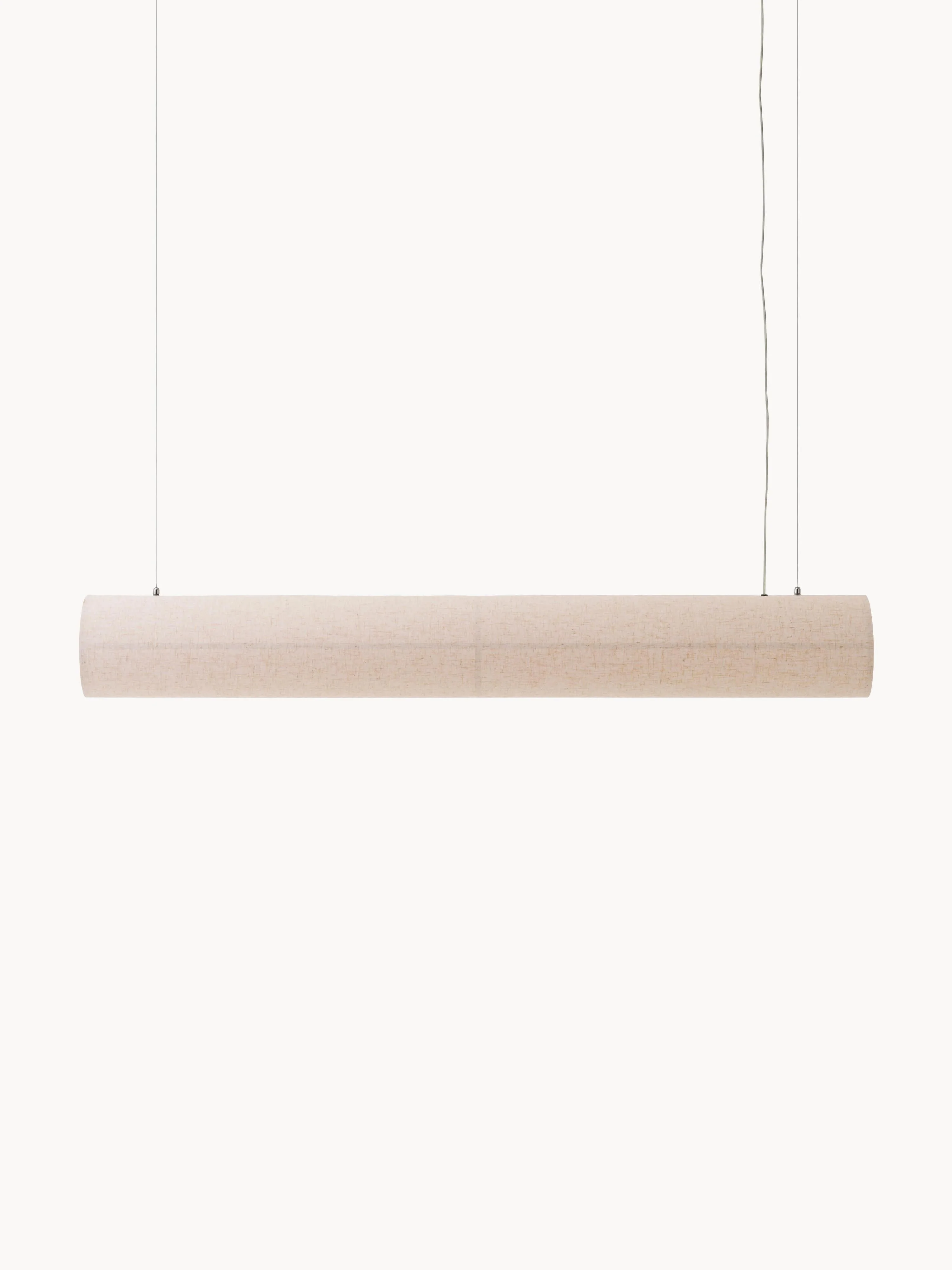 Große dimmbare LED-Pendelleuchte Hashira aus Leinen