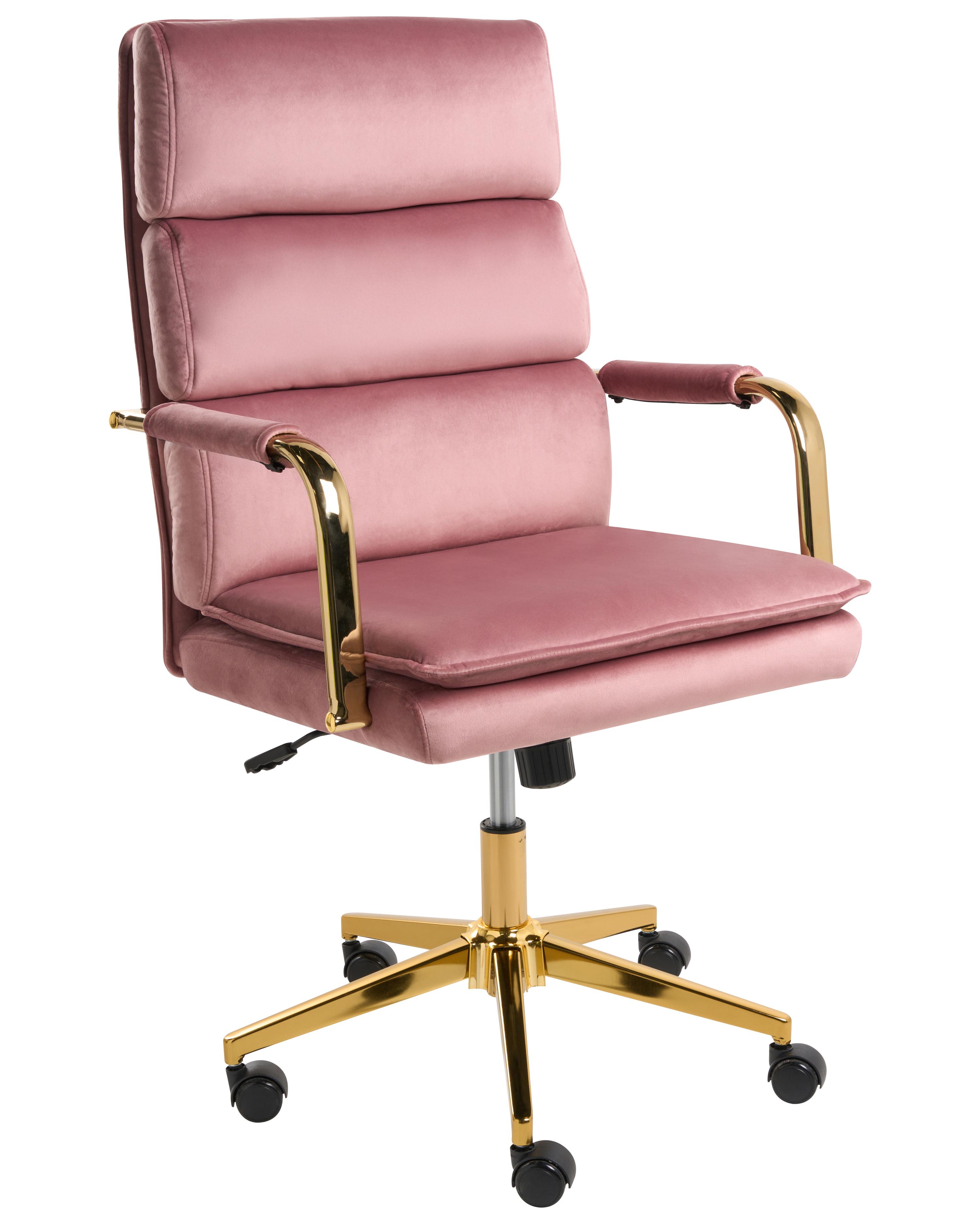 Office Chair VAMURE Velvet Pink