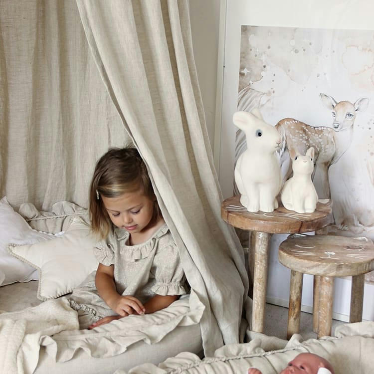 - Tapis de jeu cocon à volants écru Pure nature