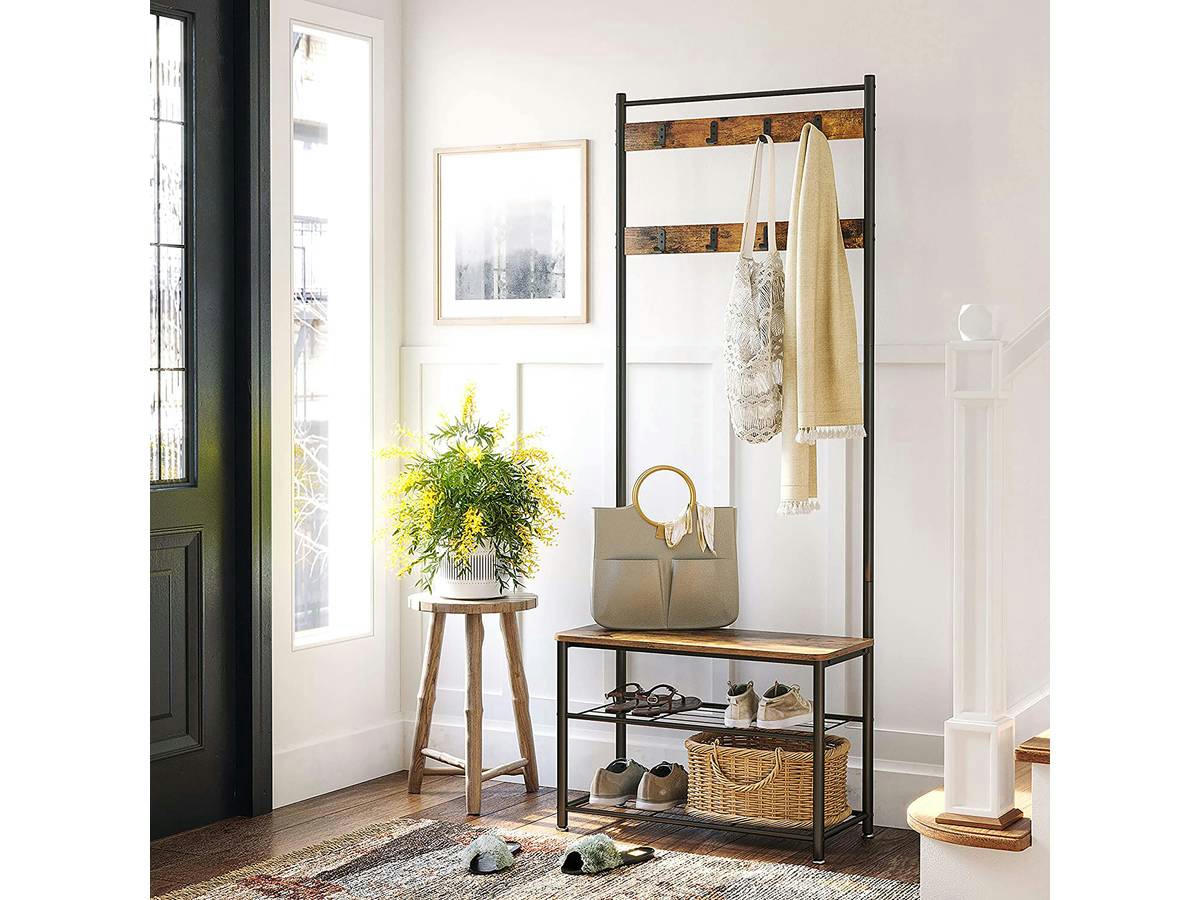 STEVEN - Porte-manteau - 70 x 32 x 175 cm - vintage