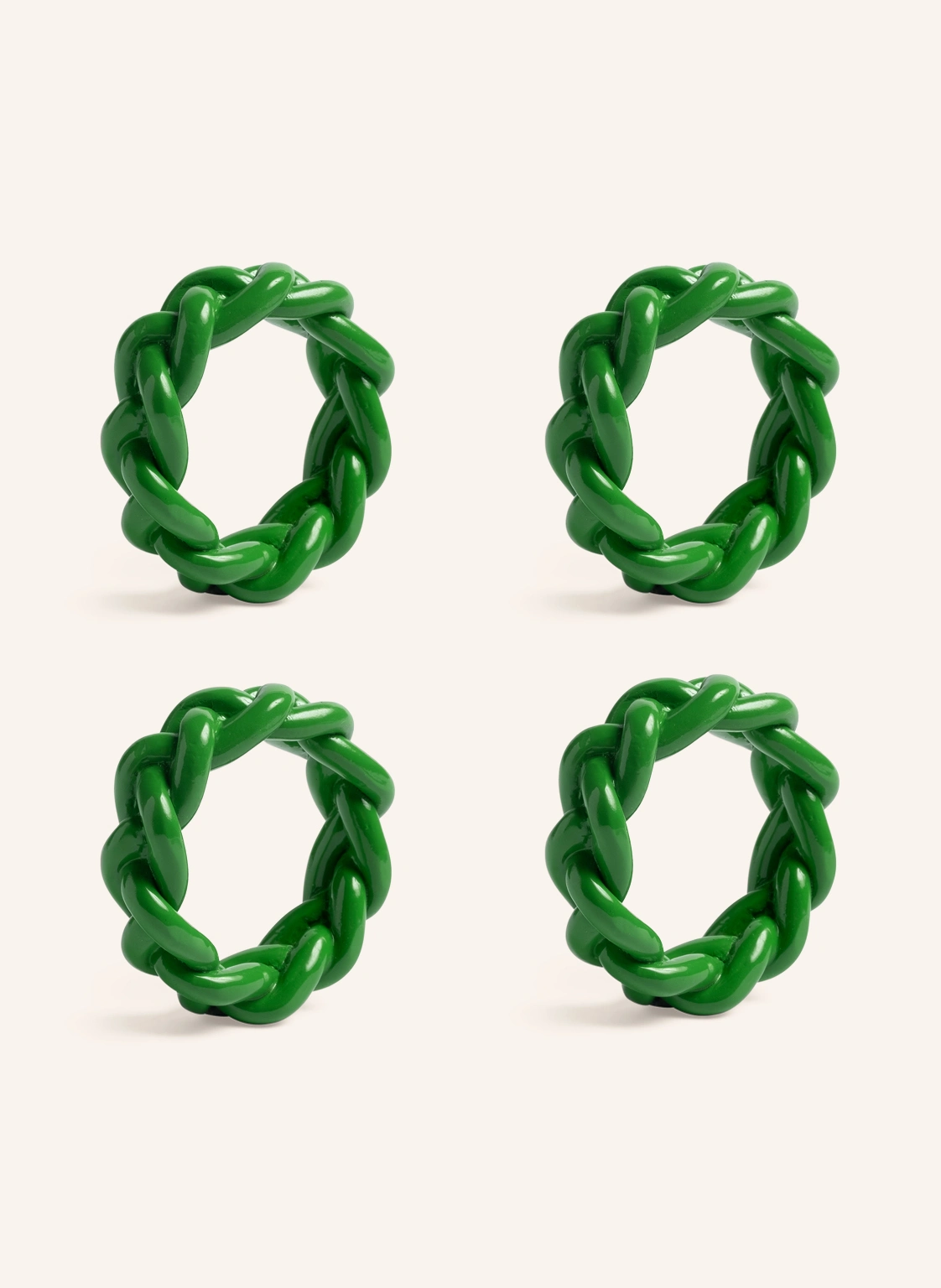 &k amsterdam 4er-Set Serviettenringe BRAID