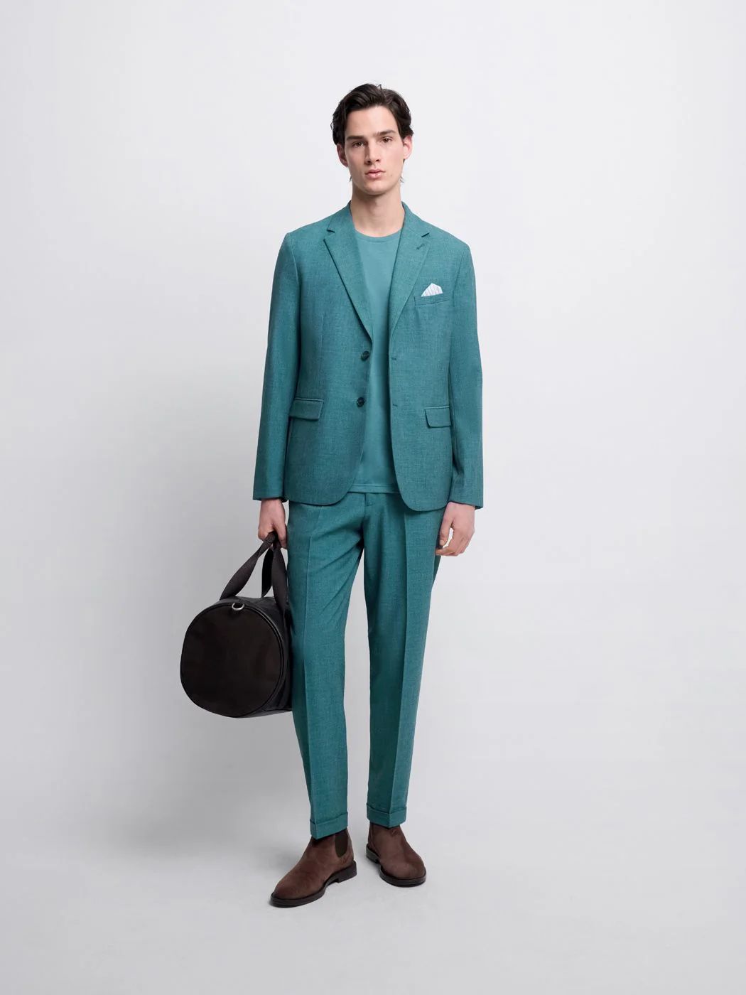 Costume 2 pièces slim bistretch bleu canard