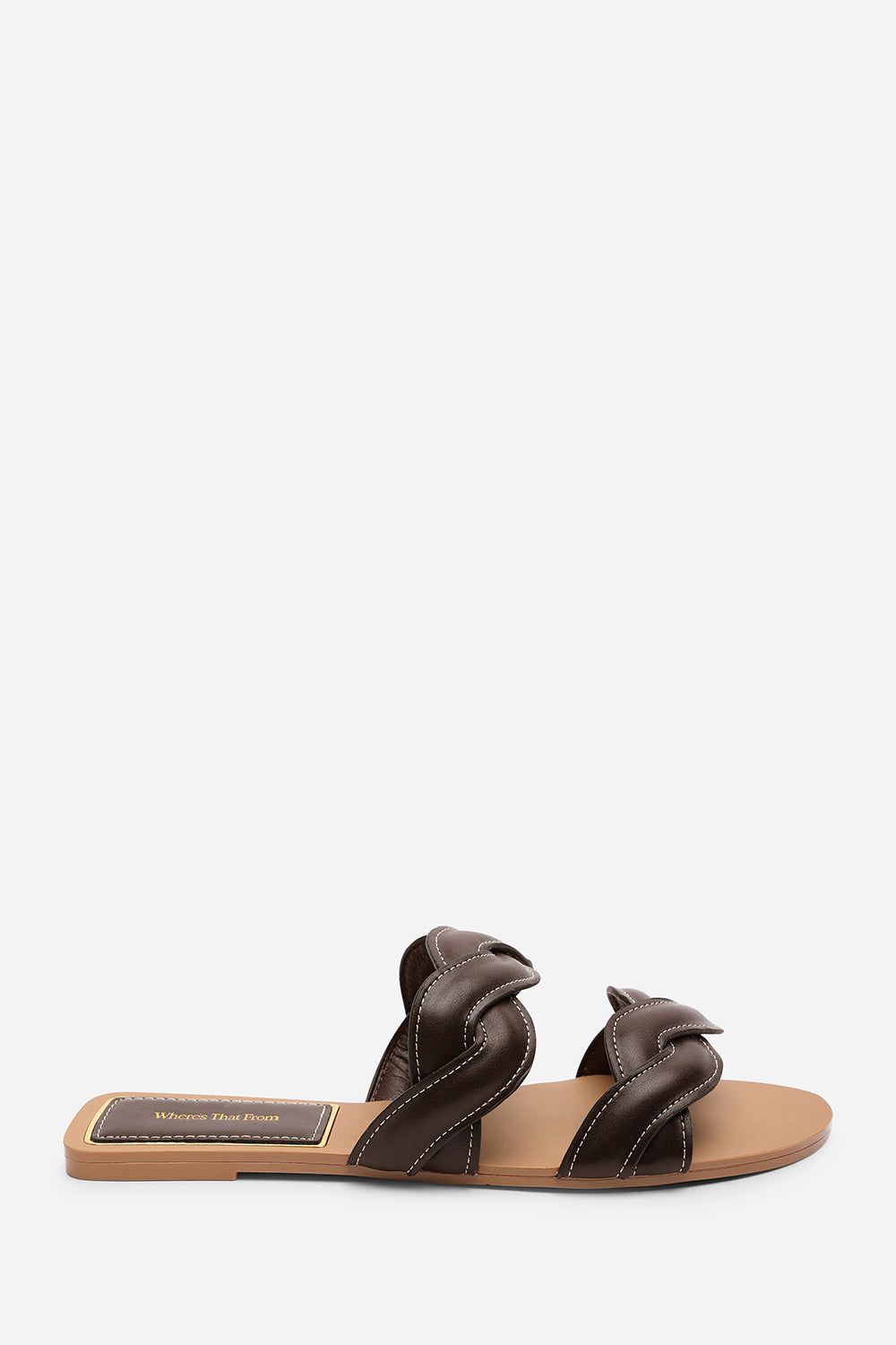 Where's That From Julietta Two Strap Braided Slip on Sandals