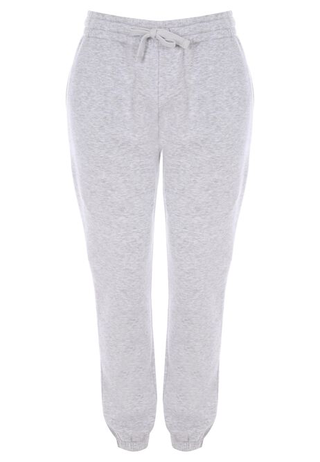 Womens Grey Cotton Rich Cuffed Joggers