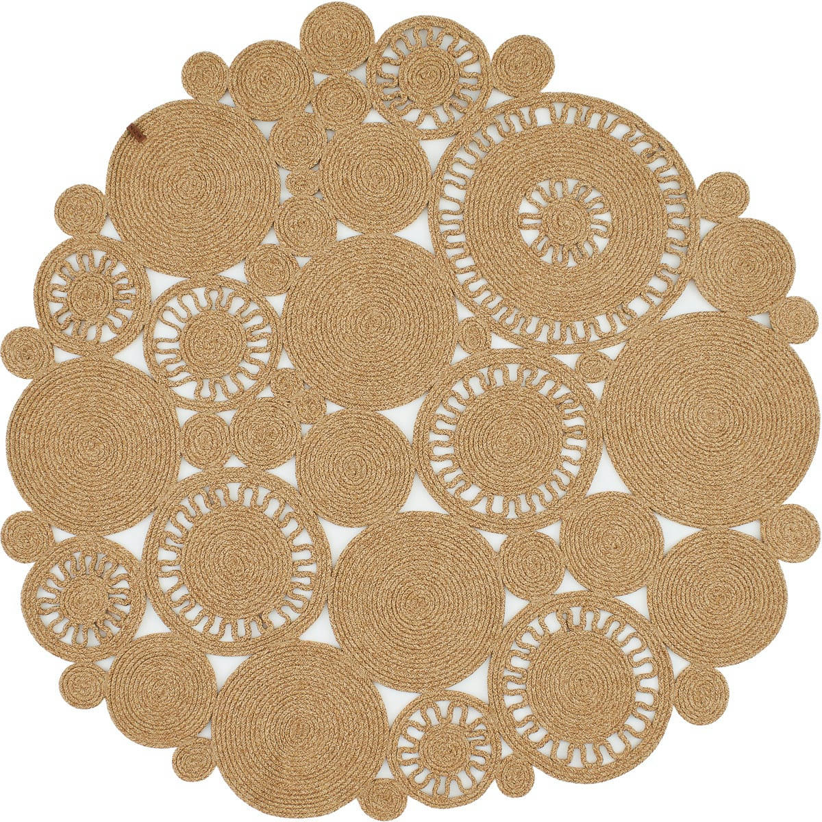 LIMA - Tapis bohème tissé main aspect jute beige