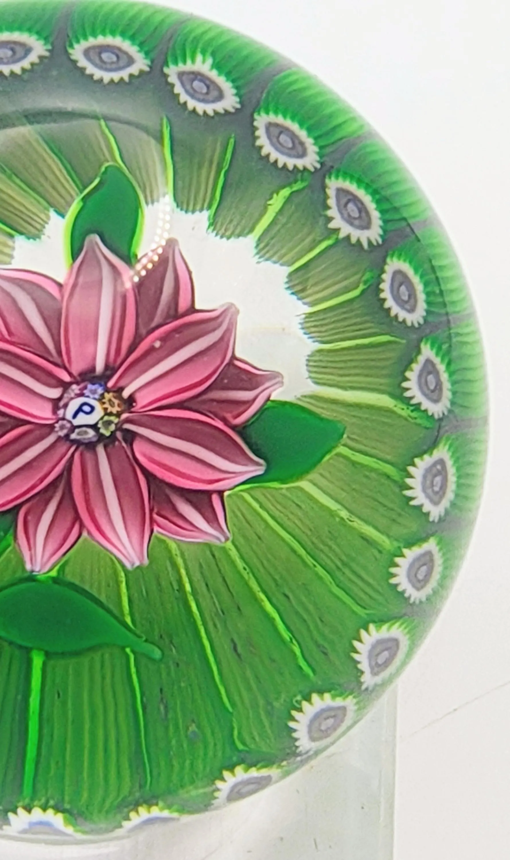 Perthshire 1978F Limited Edition rare ' miniature clematis ' Scottish Glass Paperweight Vintage Collectible