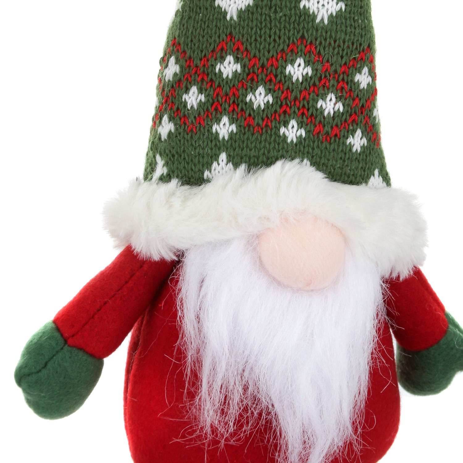 Gnomo Natale fermaporta 33 cm cappello verde