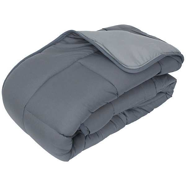 Couette hiver 200x200 cm COCOON BICOLORE Acier/Argent garnissage fibre polyester 400g/m2